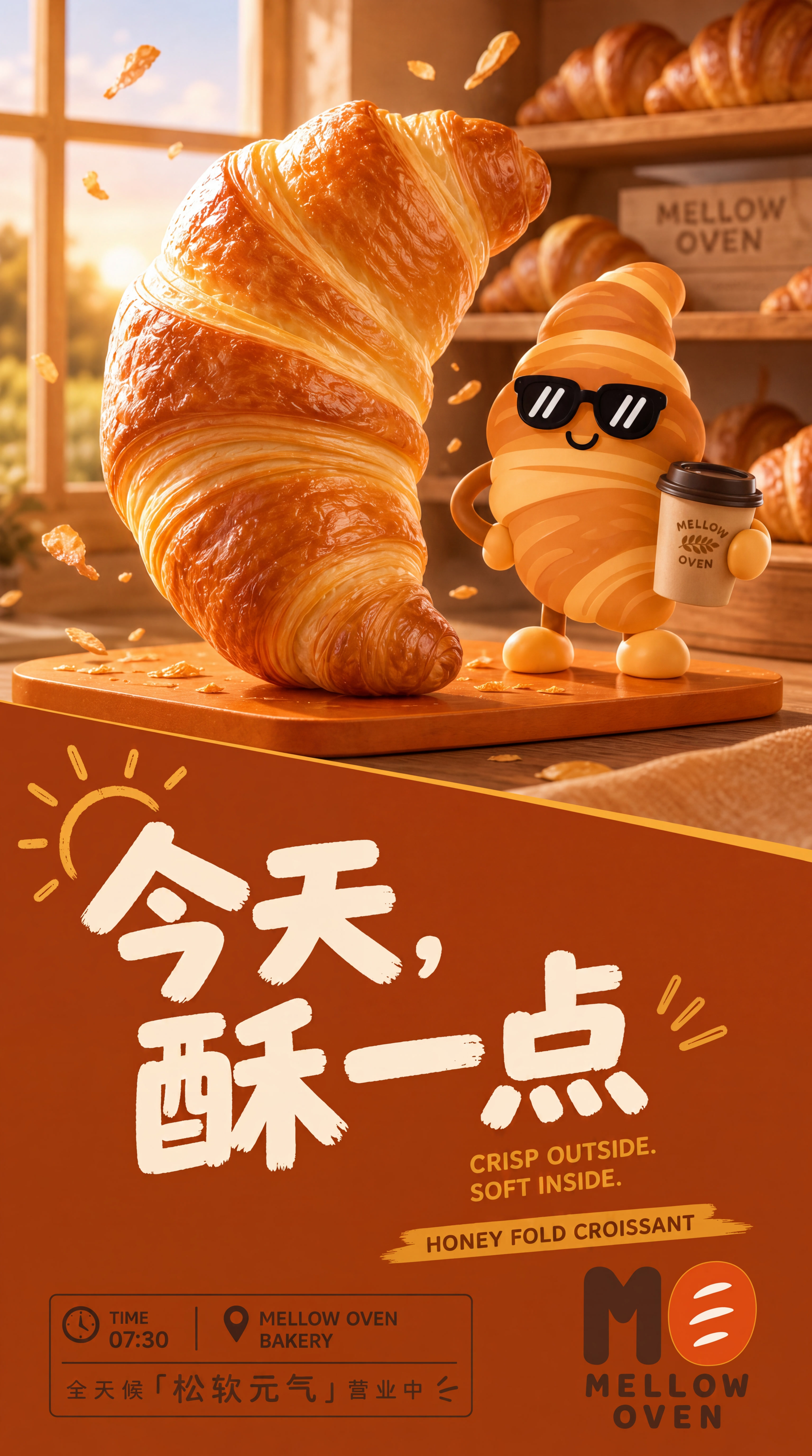 Mellow Oven 今天酥一点可颂主题海报